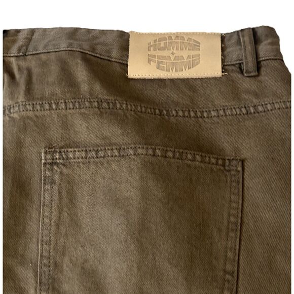 HOMME+FEMME LA - Tan Denim wide leg pants - Size 42 - new with tags - Picture 6 of 7